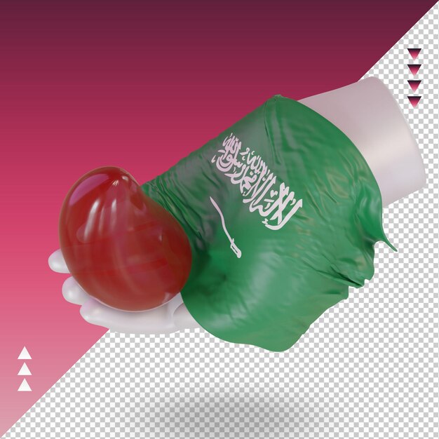 3d dia mundial do doador de sangue bandeira da Arábia Saudita renderizando a visão correta