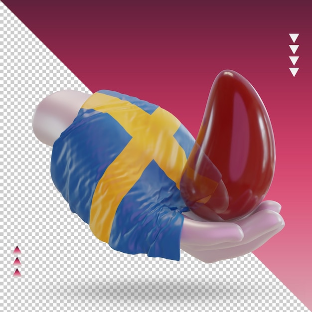 3d dia mundial do doador de sangue bandeira da Suécia renderizando a vista esquerda