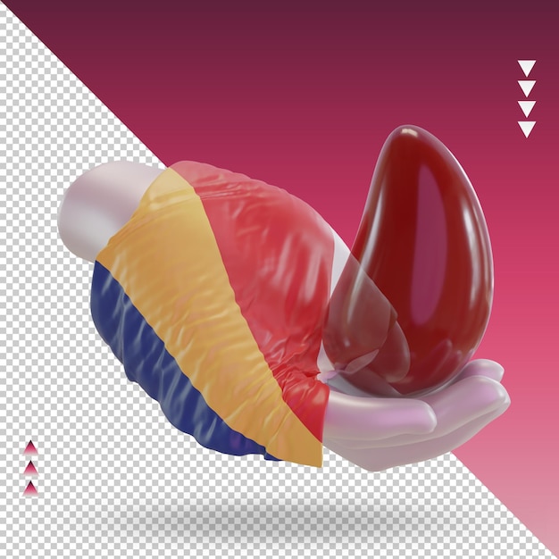 3d dia mundial do doador de sangue bandeira de Seychelles renderizando a vista esquerda