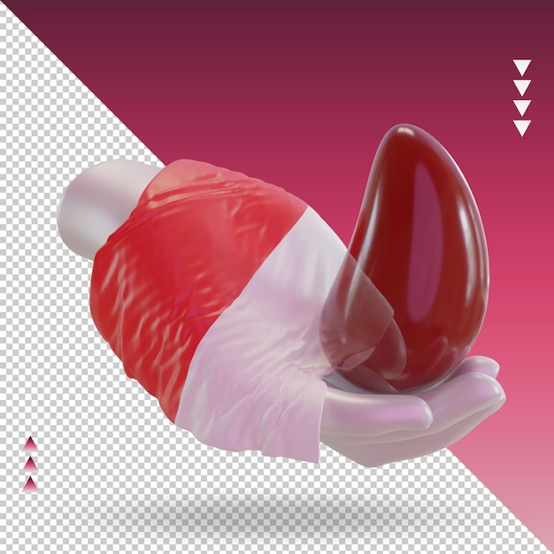3d dia mundial do doador de sangue bandeira Indonésia renderizando a vista esquerda