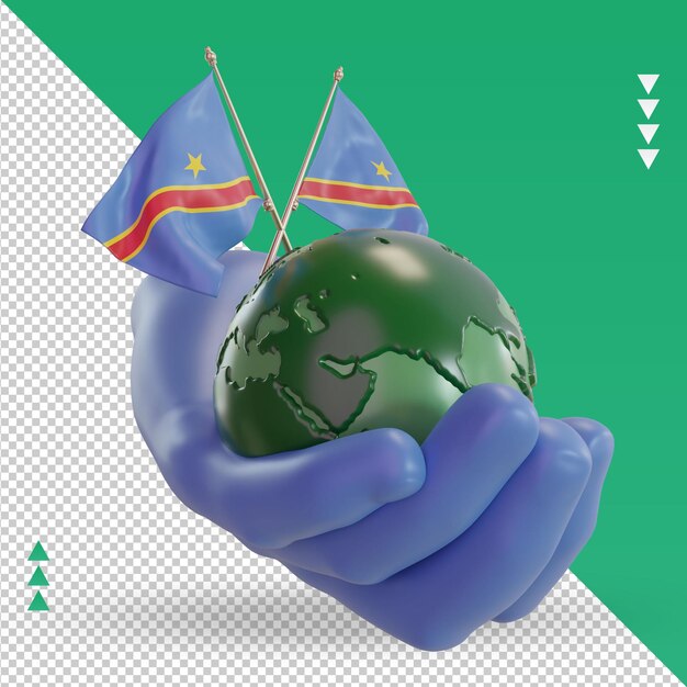 3d día mundial del medio ambiente representación de la bandera del congo democrático vista izquierda