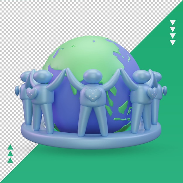 3d día mundial de la población personas bandera de Micronesia representación vista frontal