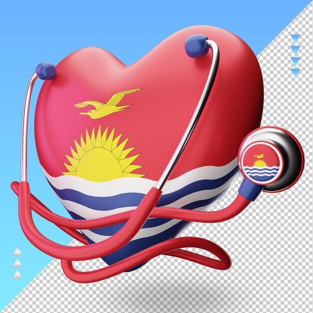 3d día mundial de la salud bandera de kiribati que representa la vista derecha