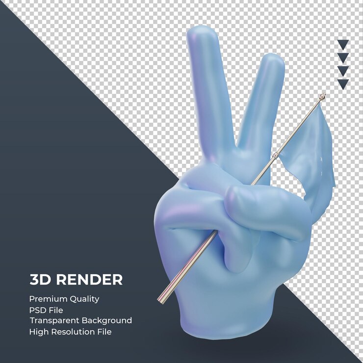 PSD 3d día de la paz bandera de micronesia renderizado vista izquierda