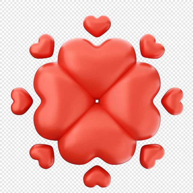 3D día de San Valentín el amor de la suerte