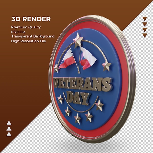 PSD 3d día de los veteranos república checa representación vista derecha