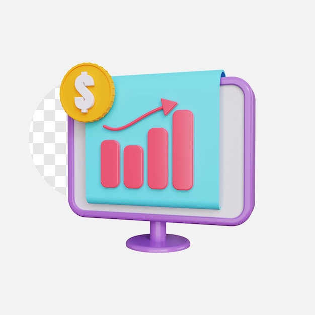 3d-diagramm-informationsdiagramm durch computer-desktop