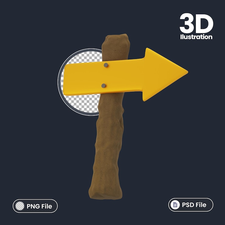 PSD 3d directions illustration icon with adventure theme