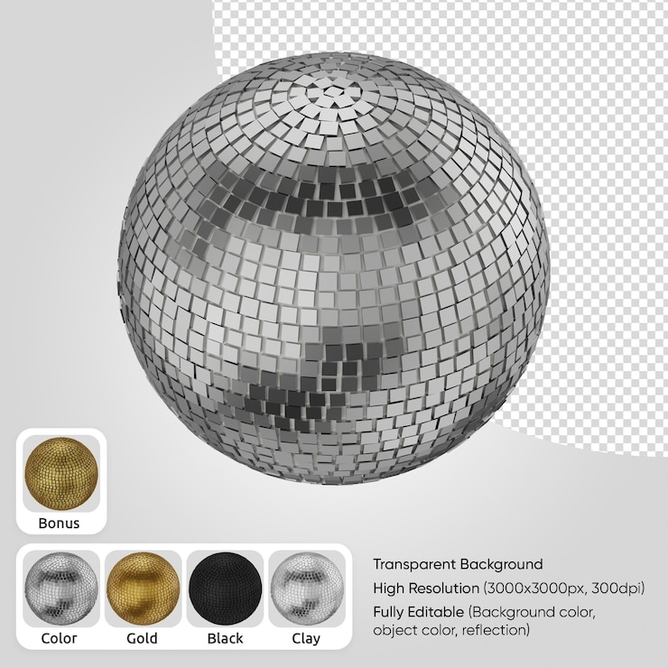 PSD 3d disco ball