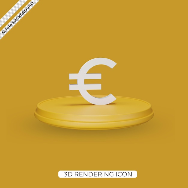 PSD 3d diseño de renderizado de moneda euro