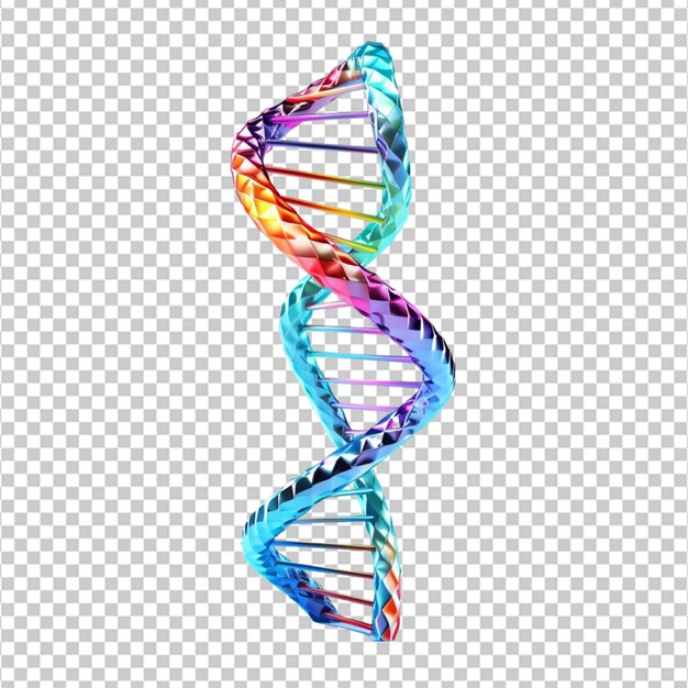 PSD 3d-dna-strang auf weißem hintergrund