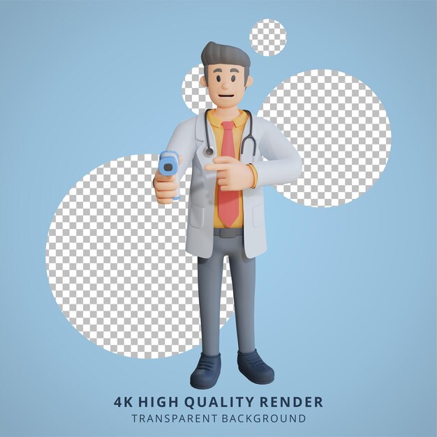 3d, docteur masculin, caractère, conception, illustration