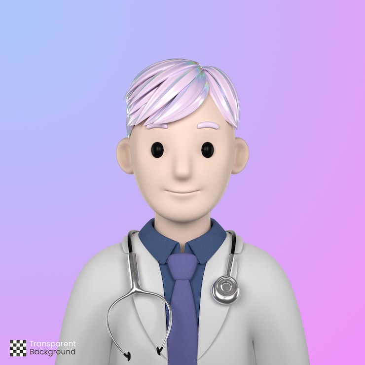 PSD 3d doctor avatar illustration