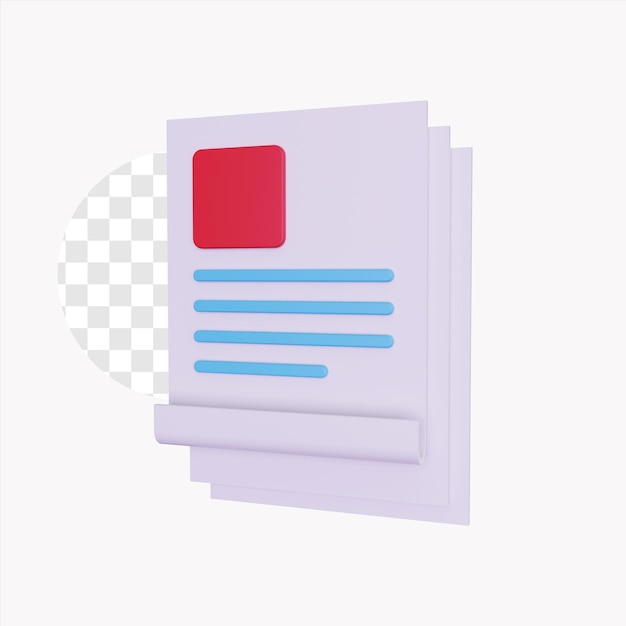 3d documento scartoffie concetto illustrazione