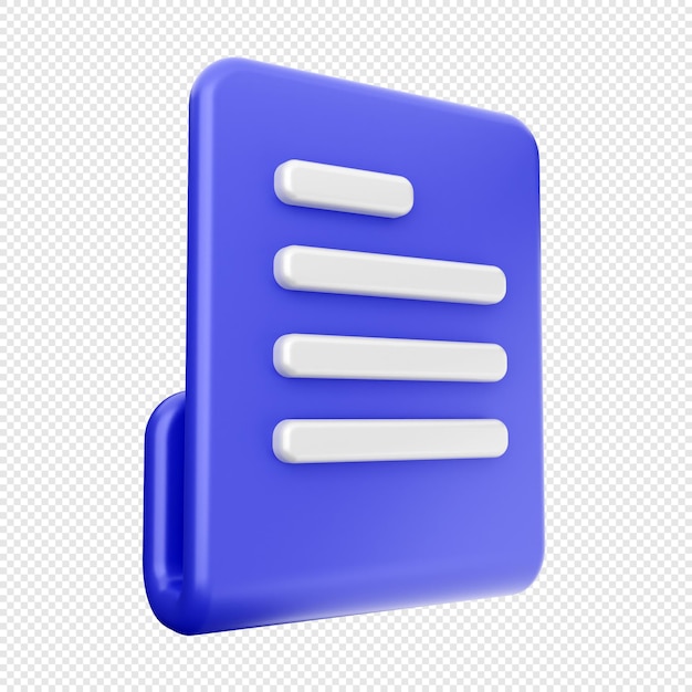3D-Dokument-Icon-Illustration-Rendering von Dateien