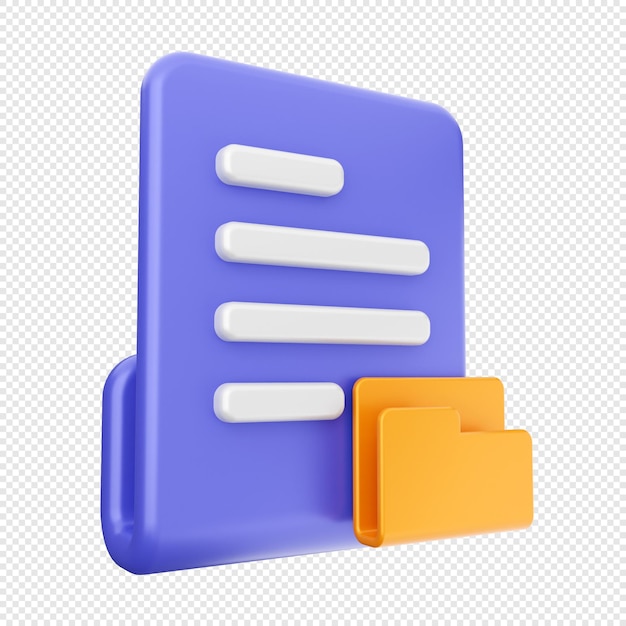 3D-Dokument-Icon-Illustration-Rendering von Dateien