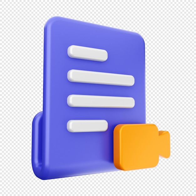 3D-Dokument-Icon-Illustration-Rendering von Dateien