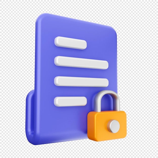 3D-Dokument-Icon-Illustration-Rendering von Dateien