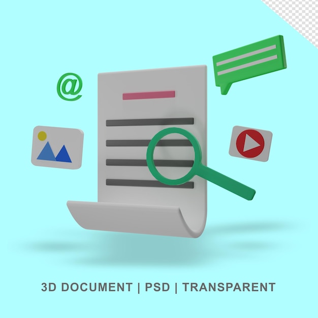 3D-Dokumentpapier durchsichtig ohne Hintergrund