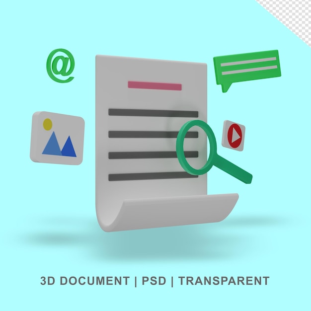 3D-Dokumentpapier durchsichtig ohne Hintergrund