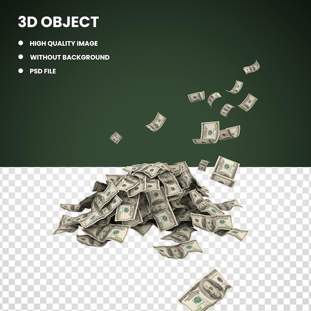 3d dólares estadounidenses cayendo