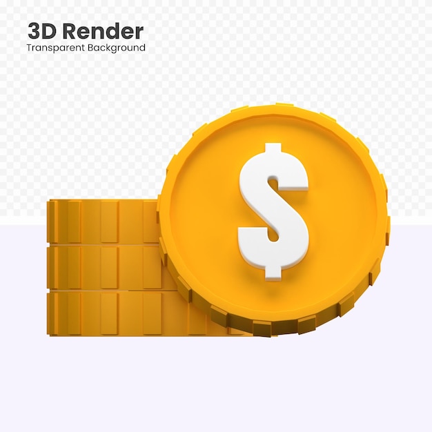 3D-Dollar-Münze Stapel Illustration