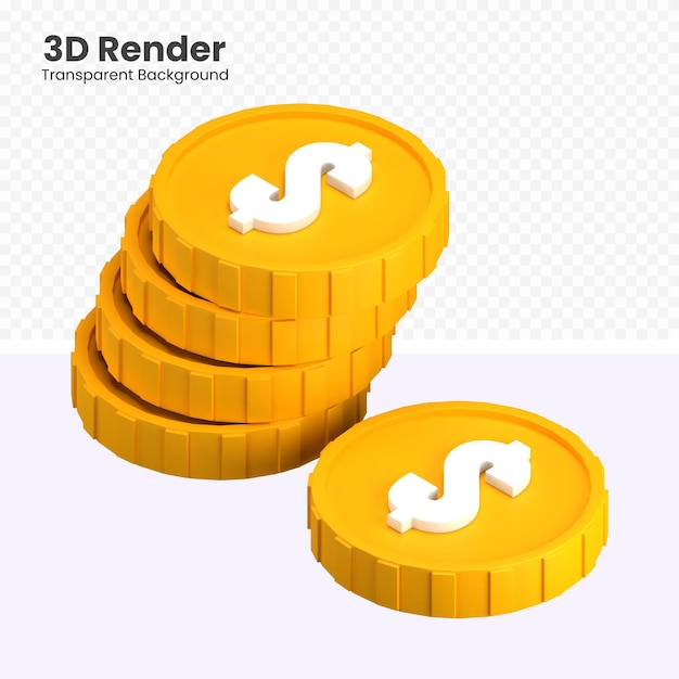 3D-Dollar-Münze Stapel Illustration