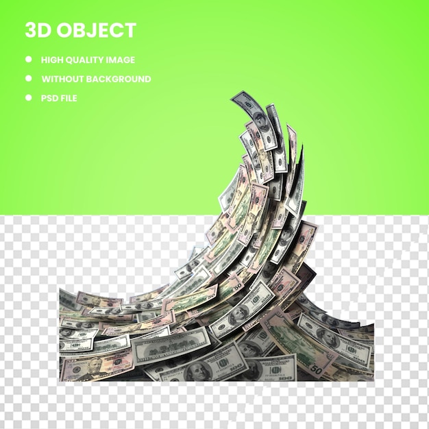 PSD 3d-dollar-note