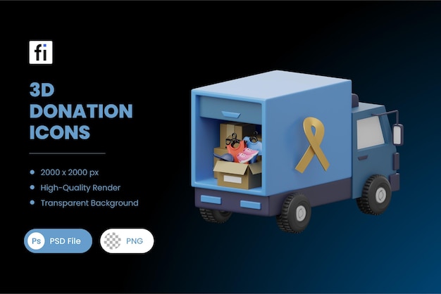 3D-Donations-Illustration Spendenantrieb
