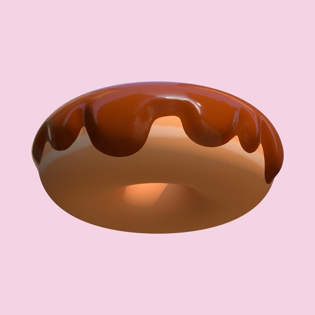 3d Donut Boston con chocolate esmaltado