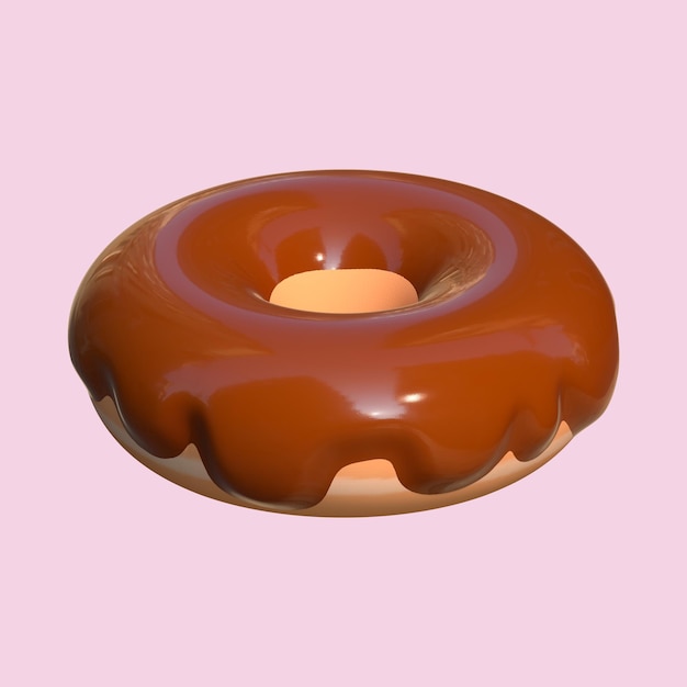 3d Donut Boston Glasierte Schokolade