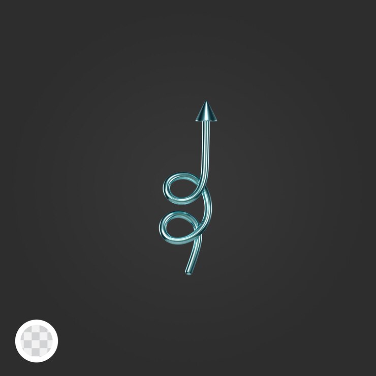 PSD 3d double curved arrow