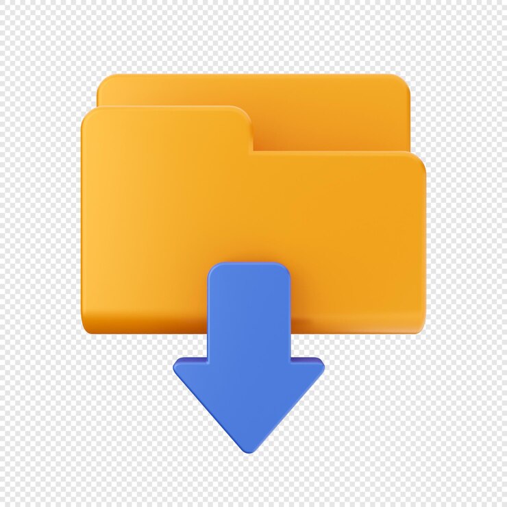 PSD 3d download data icon illustration render