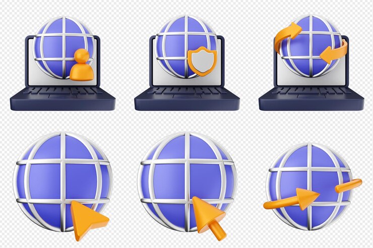 PSD 3d download data media icon set bundle