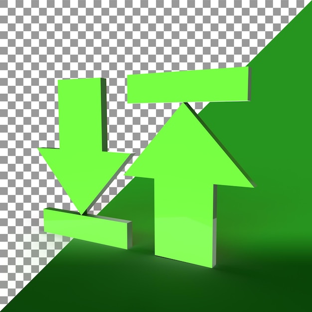 3D-Download-Symbol, das Symbol für Internetdaten rendert Trendiges und modernes Symbol im 3D-Stil für Webdesign
