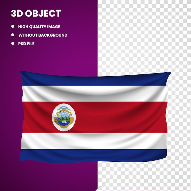 PSD 3d drapeau du costa