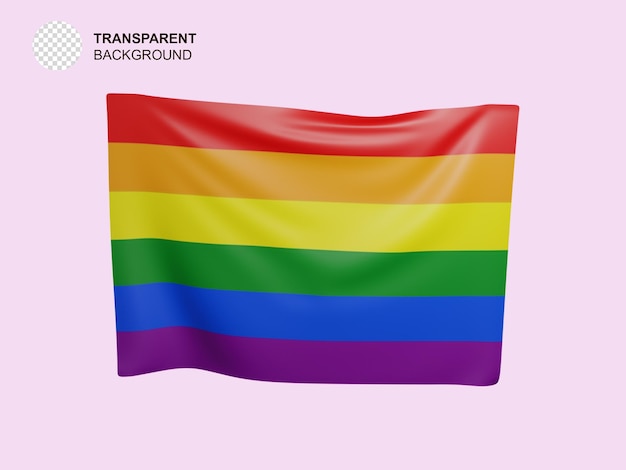 PSD 3d drapeau lgbt gay lesbienne trans bisexuel intersexe asexuel