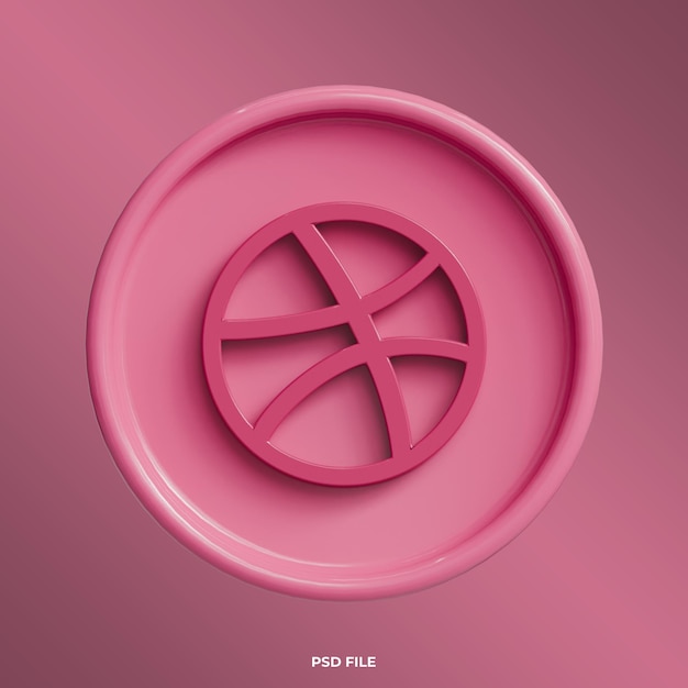 3d dribble logo with modern circular blue background
