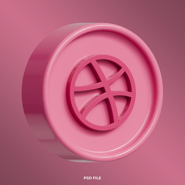 3d dribble logo with modern circular blue background