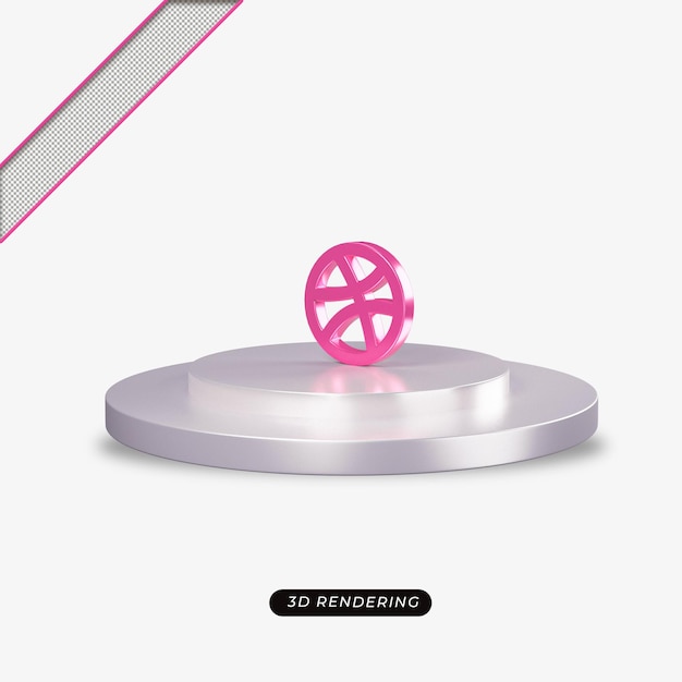 3D drible ícone rosa renderização realista
