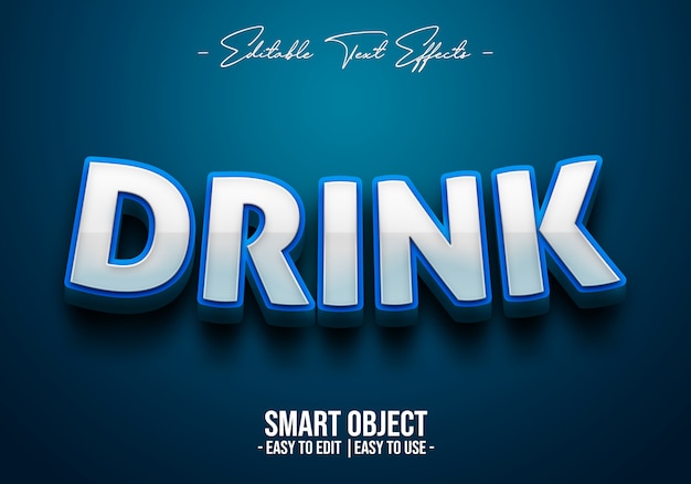 3d drink text style effekt