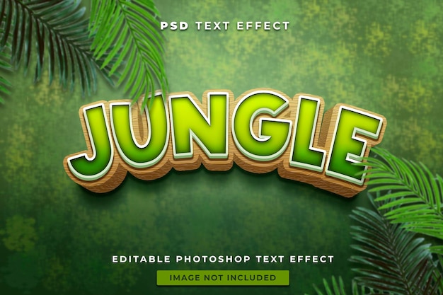3D-Dschungel-Texteffektvorlage mit Cartoon-Stil