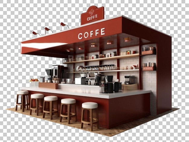 PSD 3d du café sur fond blanc