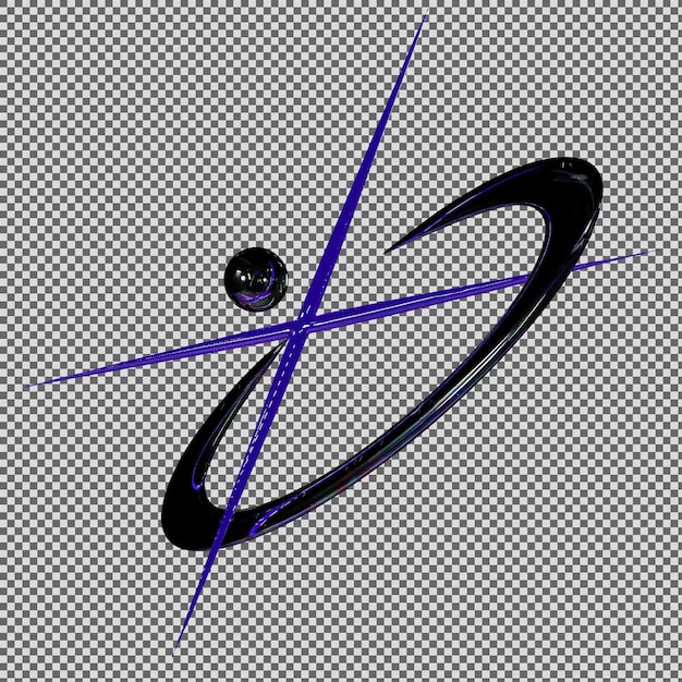 3d dunkelchrom-violett-licht-saver y2k-element