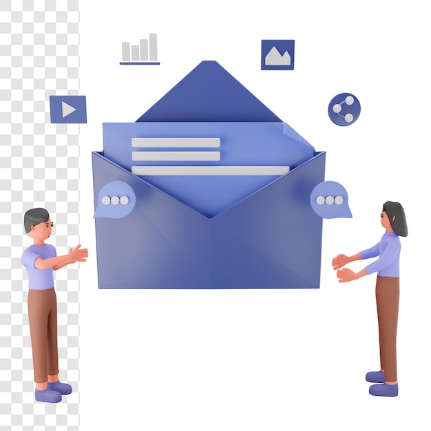 PSD 3d-e-mail-kommunikation