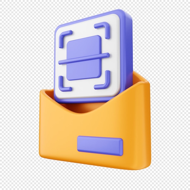 3D-E-Mail-Nachricht Umschlag-Symbol-Illustration