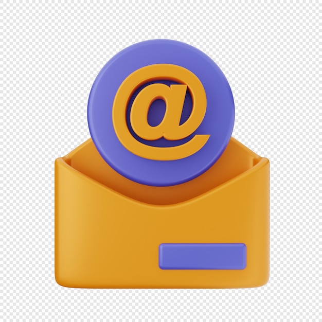 PSD 3d-e-mail-nachricht umschlag-symbol-illustration