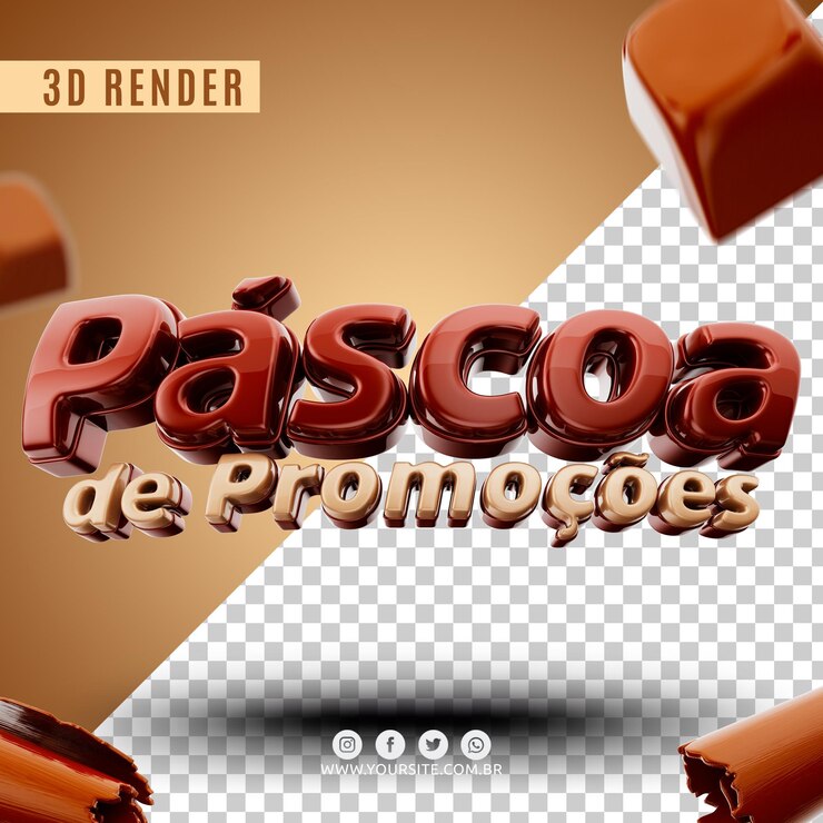 PSD 3d easter logo for businesses and supermarkets premium psd