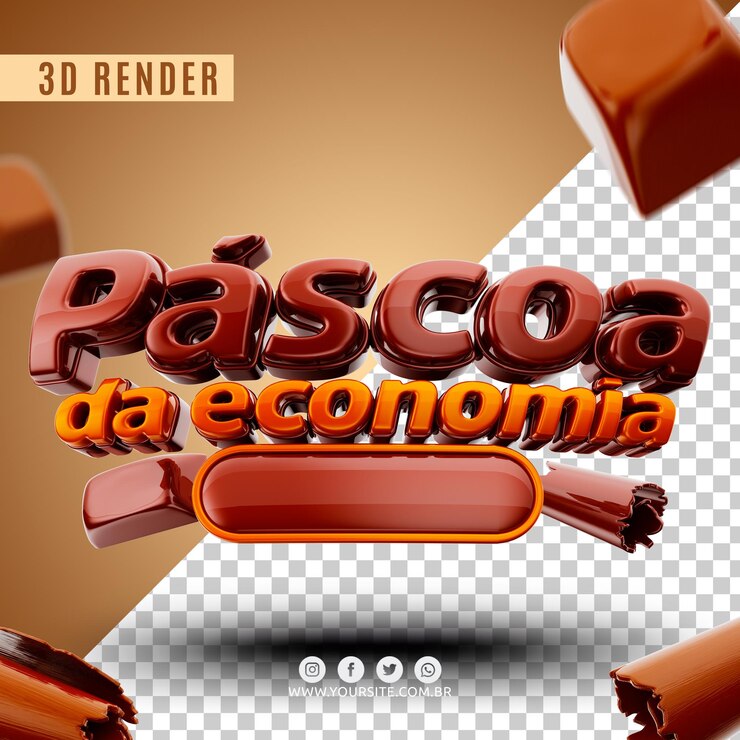 PSD 3d easter logo for businesses and supermarkets premium psd