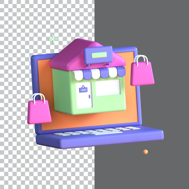 PSD 3d ecommerce icon render asset design 3d icon illustration